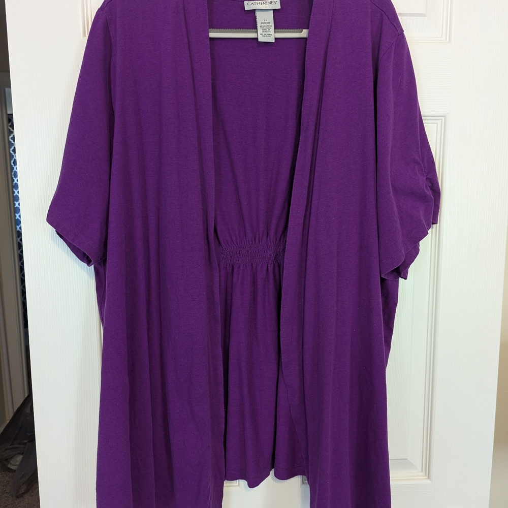 Purple Open Front Cardigan
